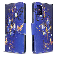 Funda de Cuero Cartera con Soporte Patron de Moda Carcasa B03F para Samsung Galaxy A51 4G Azul Real