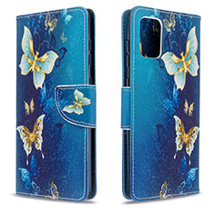 Funda de Cuero Cartera con Soporte Patron de Moda Carcasa B03F para Samsung Galaxy A71 4G A715 Azul Cielo