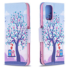 Funda de Cuero Cartera con Soporte Patron de Moda Carcasa B03F para Xiaomi Redmi Note 10 4G Purpura Claro