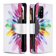 Funda de Cuero Cartera con Soporte Patron de Moda Carcasa B04F para Oppo F19 Pro+ Plus 5G Multicolor