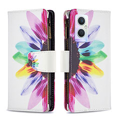 Funda de Cuero Cartera con Soporte Patron de Moda Carcasa B04F para Oppo Reno7 Lite 5G Multicolor