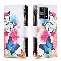 Funda de Cuero Cartera con Soporte Patron de Moda Carcasa B04F para Oppo Reno8 4G Vistoso