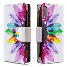 Funda de Cuero Cartera con Soporte Patron de Moda Carcasa B04F para Samsung Galaxy A70 Multicolor