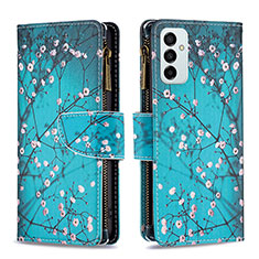 Funda de Cuero Cartera con Soporte Patron de Moda Carcasa B04F para Samsung Galaxy M23 5G Cian