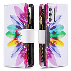 Funda de Cuero Cartera con Soporte Patron de Moda Carcasa B04F para Samsung Galaxy Quantum2 5G Multicolor