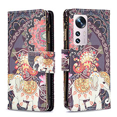 Funda de Cuero Cartera con Soporte Patron de Moda Carcasa B04F para Xiaomi Mi 12 Pro 5G Multicolor