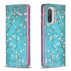 Funda de Cuero Cartera con Soporte Patron de Moda Carcasa B05F para Xiaomi Mi 11X Pro 5G Cian