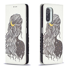 Funda de Cuero Cartera con Soporte Patron de Moda Carcasa B05F para Xiaomi Mi 11X Pro 5G Gris