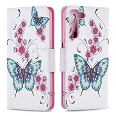 Funda de Cuero Cartera con Soporte Patron de Moda Carcasa B09F para Samsung Galaxy S21 FE 5G Vistoso