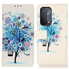 Funda de Cuero Cartera con Soporte Patron de Moda Carcasa D02Y para OnePlus Nord N200 5G Azul