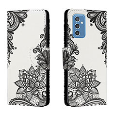 Funda de Cuero Cartera con Soporte Patron de Moda Carcasa H01X para Samsung Galaxy M52 5G Gris Oscuro