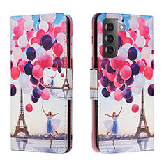Funda de Cuero Cartera con Soporte Patron de Moda Carcasa H02X para Samsung Galaxy S23 5G Multicolor