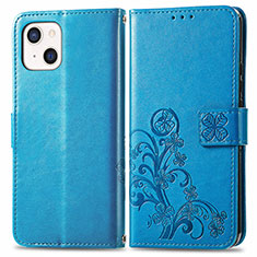 Funda de Cuero Cartera con Soporte Patron de Moda Carcasa H03 para Apple iPhone 13 Mini Azul