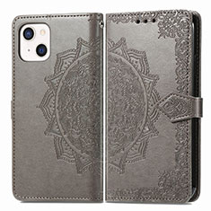 Funda de Cuero Cartera con Soporte Patron de Moda Carcasa H05 para Apple iPhone 13 Gris