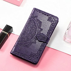 Funda de Cuero Cartera con Soporte Patron de Moda Carcasa H05 para Apple iPhone 13 Pro Morado