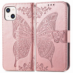 Funda de Cuero Cartera con Soporte Patron de Moda Carcasa H07 para Apple iPhone 13 Mini Oro Rosa