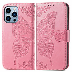 Funda de Cuero Cartera con Soporte Patron de Moda Carcasa H07 para Apple iPhone 14 Pro Max Rosa