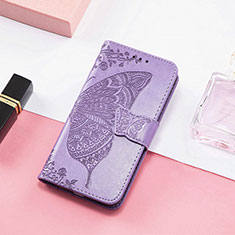 Funda de Cuero Cartera con Soporte Patron de Moda Carcasa H08 para Apple iPhone 14 Plus Purpura Claro