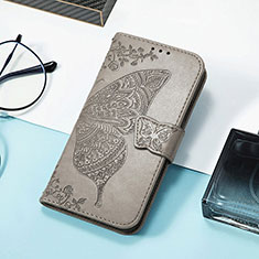 Funda de Cuero Cartera con Soporte Patron de Moda Carcasa H08 para Apple iPhone 14 Pro Max Gris