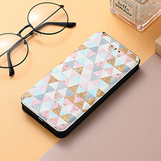 Funda de Cuero Cartera con Soporte Patron de Moda Carcasa H10 para Apple iPhone 13 Blanco