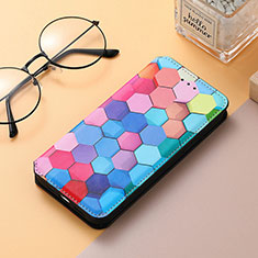 Funda de Cuero Cartera con Soporte Patron de Moda Carcasa H10 para Apple iPhone 13 Mini Azul