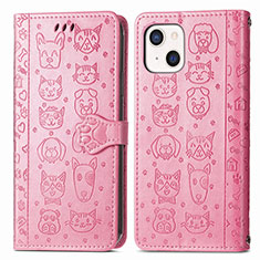 Funda de Cuero Cartera con Soporte Patron de Moda Carcasa H11 para Apple iPhone 14 Plus Rosa