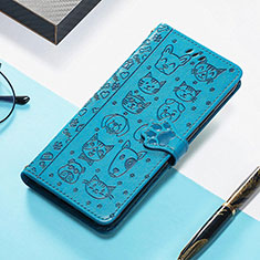 Funda de Cuero Cartera con Soporte Patron de Moda Carcasa H12 para Apple iPhone 13 Mini Azul