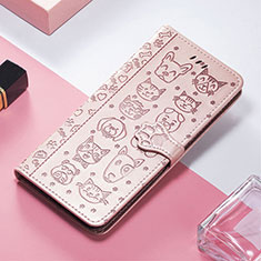 Funda de Cuero Cartera con Soporte Patron de Moda Carcasa H12 para Apple iPhone 13 Mini Oro Rosa