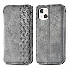 Funda de Cuero Cartera con Soporte Patron de Moda Carcasa H15 para Apple iPhone 13 Mini Gris