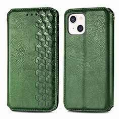 Funda de Cuero Cartera con Soporte Patron de Moda Carcasa H15 para Apple iPhone 13 Mini Verde