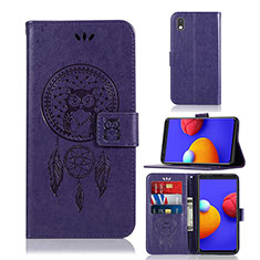 Funda de Cuero Cartera con Soporte Patron de Moda Carcasa JX1 para Samsung Galaxy A01 Core Morado