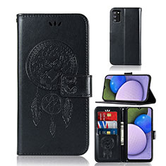 Funda de Cuero Cartera con Soporte Patron de Moda Carcasa JX1 para Samsung Galaxy A03s Negro