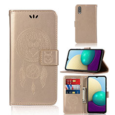 Funda de Cuero Cartera con Soporte Patron de Moda Carcasa JX1 para Samsung Galaxy M02 Oro