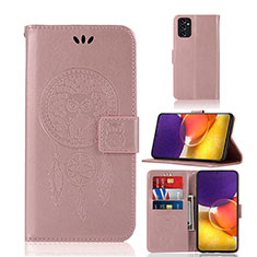 Funda de Cuero Cartera con Soporte Patron de Moda Carcasa JX1 para Samsung Galaxy Quantum2 5G Oro Rosa