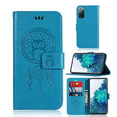 Funda de Cuero Cartera con Soporte Patron de Moda Carcasa JX1 para Samsung Galaxy S20 Lite 5G Azul