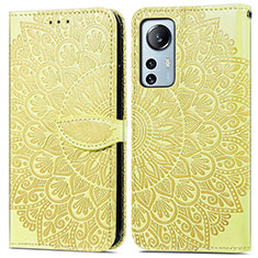 Funda de Cuero Cartera con Soporte Patron de Moda Carcasa L02 para Xiaomi Mi 12 Pro 5G Amarillo