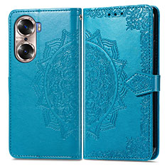 Funda de Cuero Cartera con Soporte Patron de Moda Carcasa para Huawei Honor 60 5G Azul