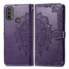 Funda de Cuero Cartera con Soporte Patron de Moda Carcasa para Motorola Moto E30 Morado