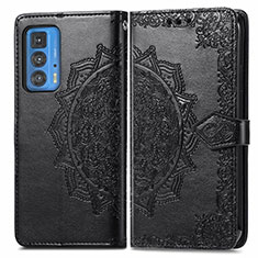 Funda de Cuero Cartera con Soporte Patron de Moda Carcasa para Motorola Moto Edge 20 Pro 5G Negro