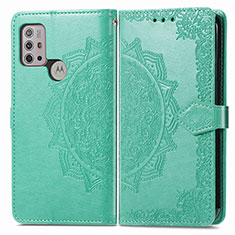 Funda de Cuero Cartera con Soporte Patron de Moda Carcasa para Motorola Moto G30 Verde