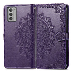 Funda de Cuero Cartera con Soporte Patron de Moda Carcasa para Nokia G42 5G Morado