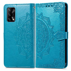 Funda de Cuero Cartera con Soporte Patron de Moda Carcasa para Oppo A95 4G Azul