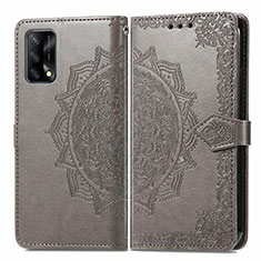 Funda de Cuero Cartera con Soporte Patron de Moda Carcasa para Oppo A95 4G Gris