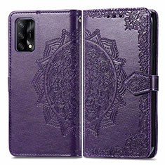 Funda de Cuero Cartera con Soporte Patron de Moda Carcasa para Oppo A95 4G Morado