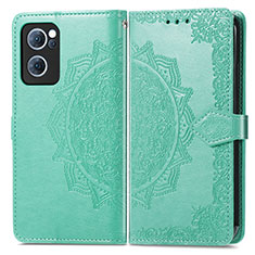 Funda de Cuero Cartera con Soporte Patron de Moda Carcasa para Oppo F21 Pro 4G Verde