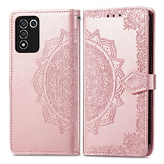 Funda de Cuero Cartera con Soporte Patron de Moda Carcasa para Oppo K9S 5G Oro Rosa