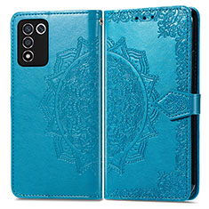 Funda de Cuero Cartera con Soporte Patron de Moda Carcasa para Realme Q3t 5G Azul