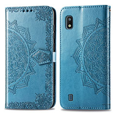 Funda de Cuero Cartera con Soporte Patron de Moda Carcasa para Samsung Galaxy A10 Azul