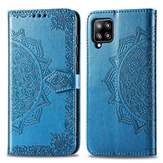 Funda de Cuero Cartera con Soporte Patron de Moda Carcasa para Samsung Galaxy A42 5G Azul