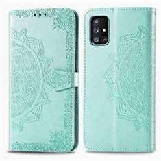 Funda de Cuero Cartera con Soporte Patron de Moda Carcasa para Samsung Galaxy A51 5G Verde